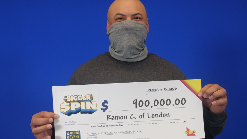 Ramon Castillo Vargas of London won $900,000 with The Bigger Spin Instant game (Source: OLG)