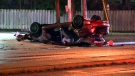 A single-vehicle crash took place in Etobicoke on Sunday morning. 