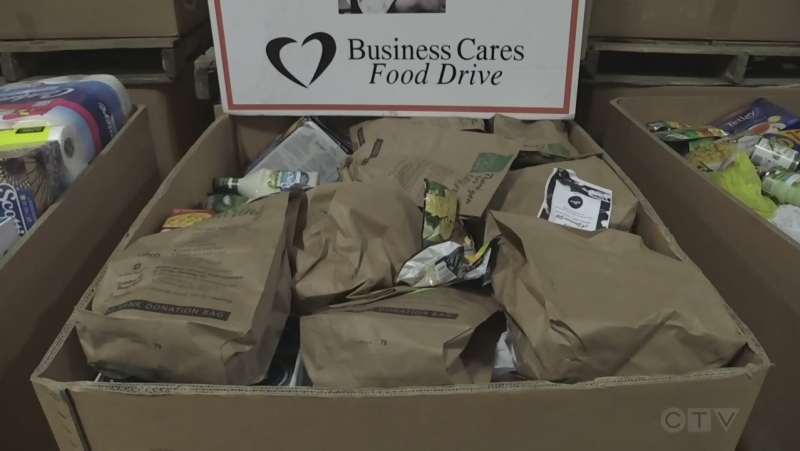 Business Cares Food Drive donations
