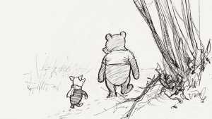 A 1926 pen-and-ink sketch of Winnie the Pooh and Piglet by E. H. Shepard from the collection of Clive and Alison Beecham. (Source: Atlanta's High Museum of Art)