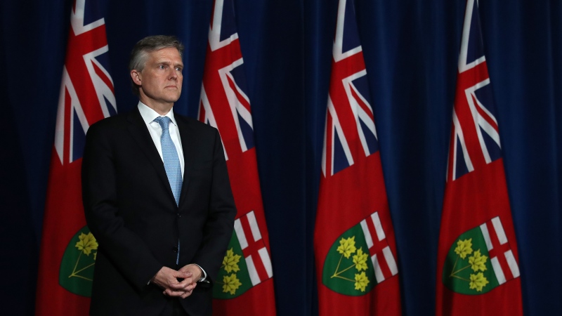 Ontario Finance Minister Rod Phillips attends the province's daily briefing on the COVID-19 situation, in Toronto on Friday, June 5, 2020. THE CANADIAN PRESS/Steve Russell-Pool