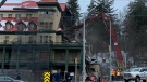 Demolition began on Thursday morning at the Preston Springs Hotel in Cambridge.