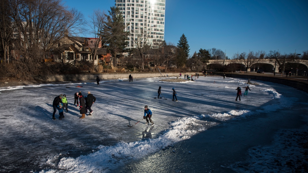 Skating on Brown's Inlet in Ottawa