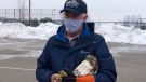 Brian Salt, founder of Salthaven Wildlife Rehabilitation Centre, releases a red-tailed hawk in south London, on Monday, Jan. 4, 2020. (Jordyn Read / CTV News)