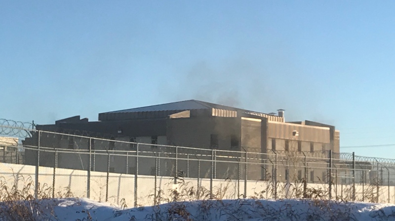 Smoke could be seen coming from Prince Albert Provincial Correctional Centre Jan.4, 2021. (Jayda Taylor/CTV News)