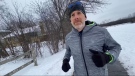 Andy Wilson has set a goal to raise $25, 000 for the Heart and Stroke Foundation by running five kilometres consecutively every day of 2021. Ottawa, ON. Jan. 4, 2021. (Tyler Fleming / CTV News)