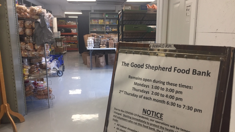 The Good Shepherd Food Bank in Alliston, Ont., has a new location on Wed., Jan. 6, 2021. (Steve Mansbridge/CTV News)