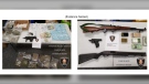 Police display drugs and guns seized. (Courtesy Windsor police)