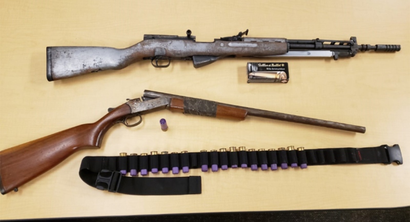 Firearms seized in connection with a weapons investigation at Millbank and Bexhill drives are seen in this image released by the London Police Service on Thursday, Jan. 7, 2021.