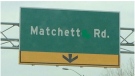 The Matchette Road sign is altered to Matchett Road in this Facebook post. (Courtesy Matchett Road / Facebook)