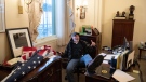 Richard Barnett, the man seen sitting at House Speaker Nancy Pelosi's desk during riots on Jan. 6, has been arrested and charged.
(Saul Loeb/AFP/Getty Images)
