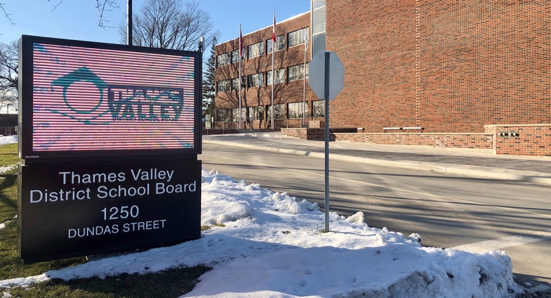 The Thames Valley District School Board offices in London, Ont. are seen Friday, Jan. 8, 2021. (Jim Knight / CTV News)