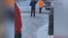 A screenshot of the video of a confrontation with a city employee at Cornwall's Reg Campbell Park, posted to social media by Stephen Patrick. (Image: Stephen Patrick / Facebook)