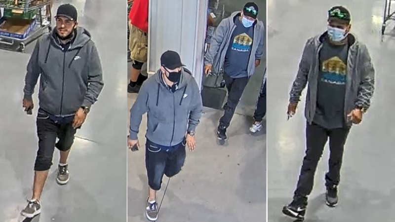 Ottawa police are asking for help identifying these men in connection with an investigation into fraudulent purchases in September, 2020. (Photos submitted by the Ottawa Police Service)