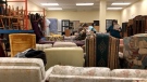 Furniture Bank volunteers selecting donated items for families in need. (Dave Charbonneau / CTV News Ottawa)