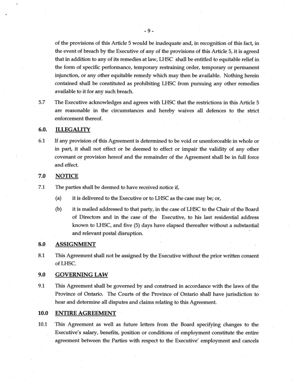 Dr. Paul Woods Contract Page 10