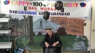Dan Morgan is seen on his 100th birthday. (Supplied)