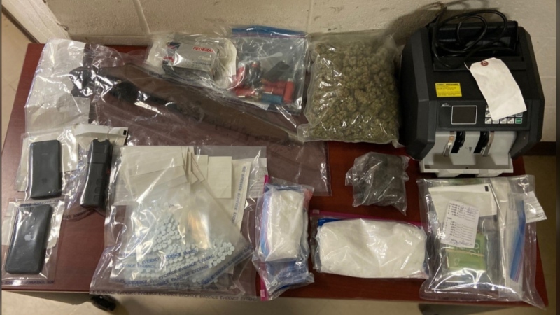 Police conducted a search warrant at the residence resulting in the seizure of a significant amount of what is believed to be crystal methamphetamine, ecstasy pills, cannabis, and hashish. (Photo courtesy: RCMP)