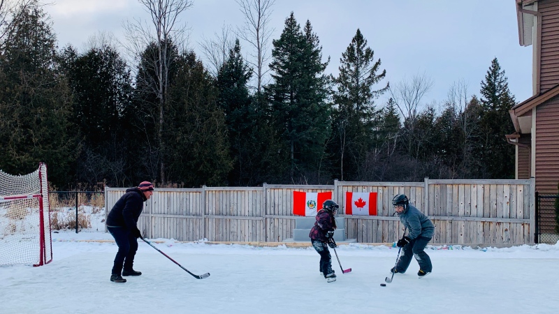 The Pretell family says their backyard rink has been a 'lifesaver' during COVID-19.