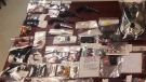 New Brunswick RCMP say 11 people are facing charges after police seized drugs, weapons and cash from nine locations in the Moncton-area on Thursday. (Photo via N.B. RCMP)