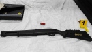 A shotgun seized during a warrant execution related to a drug investigation. (Source: Edmonton Police Service)