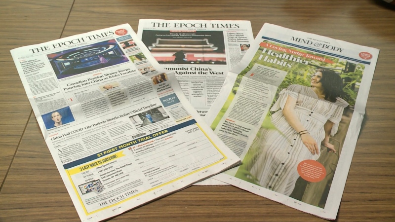 A copy of the Epoch Times seen here in this undated file photo.
