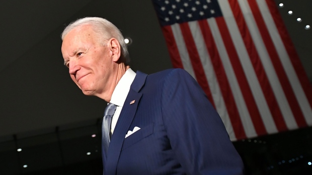Joe Biden walks out after speaking at the National Constitution Center in Philadelphia, Pennsylvania on March 10, 2020. (Photo by MANDEL NGAN/AFP via Getty Images)