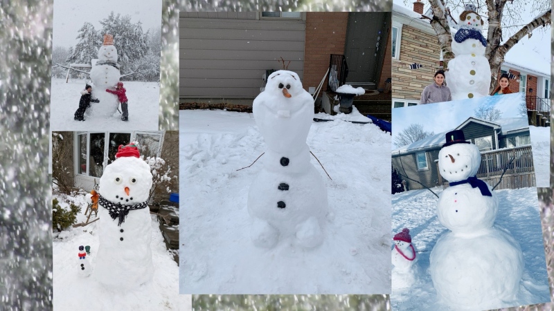 A collage of snowmen around Ottawa submitted but CTV Ottawa viewers.