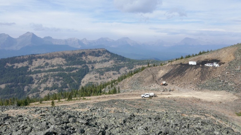 Coal exploration is shown on Vicary Ridge just south of the Oldman River, taken in fall 2020. (Courtesy Alistair Des Moulins/Alberta Hiking Association)