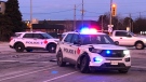 Collision between a vehicle and police cruiser in Windsor, Ont. on Wednesday, Jan. 20, 2020. (Alana Hadadean/CTV Windsor)
