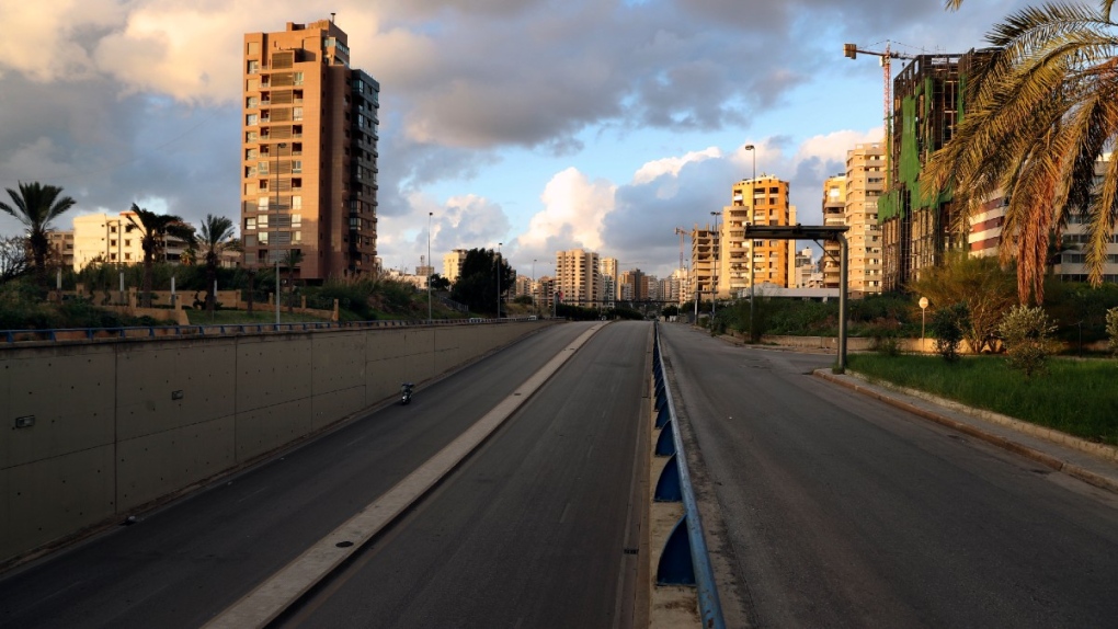 Empty highway in Beirut, Lebanon