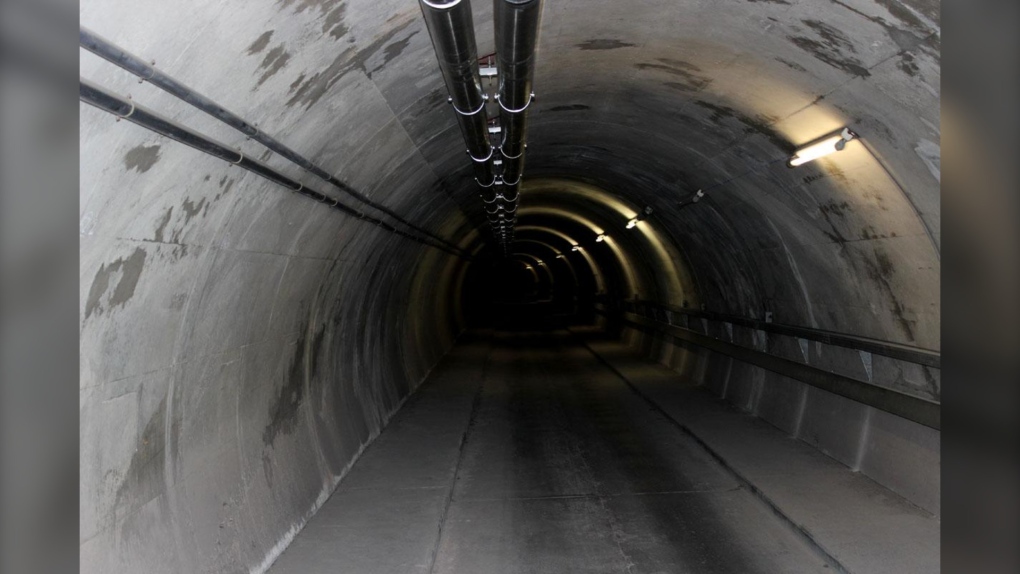 Underground tunnel in French bunker