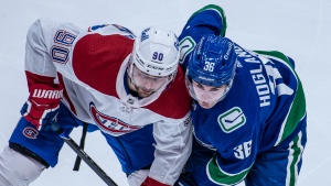 The Vancouver Canucks won their first home game of the shortened NHL season against the Montreal Canadiens on Wednesday, Jan. 20, 2021.  <br><br> It took some late heroics from Brock Boeser to send the game into overtime and thwart Tyler Toffoli's hat trick in his first game against his former team. A strong performance by captain Bo Horvat was capped off by netting the game winner in the shootout.  (Anil Sharma, photographer)