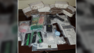 The OPP says officers seized cocaine, fentanyl and methamphetamine from a home in Iroquois. (Photo courtesy: Ontario Provincial Police)