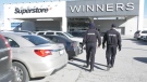 By-law enforcement officers for the City of Windsor carry out an enforcement blitz focused on big box stores in Windsor on Saturday, January 23, 2020. (Ricardo Veneza/CTV Windsor).