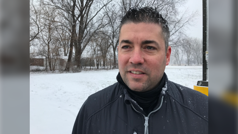 Kris Cooper launched the  #100frozenkmchallenge to help raise funds for families in LaSalle Ont., on Tuesday, Jan. 26 2020. (Michelle Maluske/CTV Windsor)