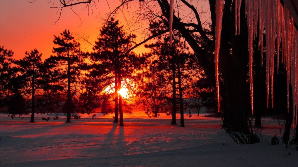 Winter sunset in Kitchener