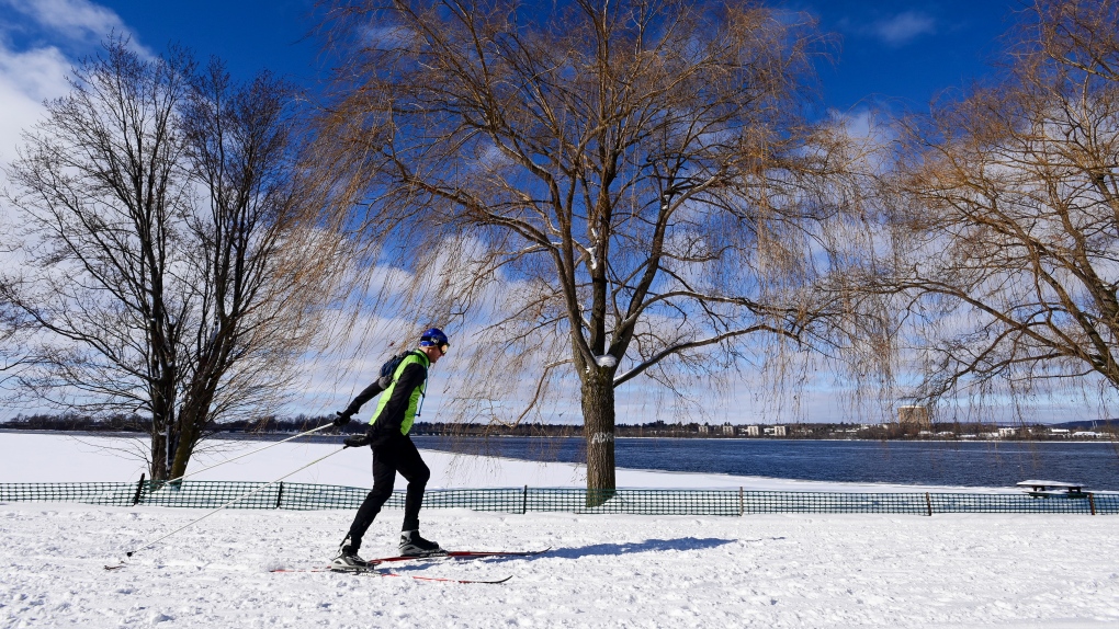 Skiing along Ottawa River