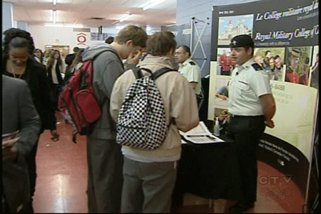 The Canadian Armed Forces was working to inform high school students at the annual English Montreal School Board career fair this week.
