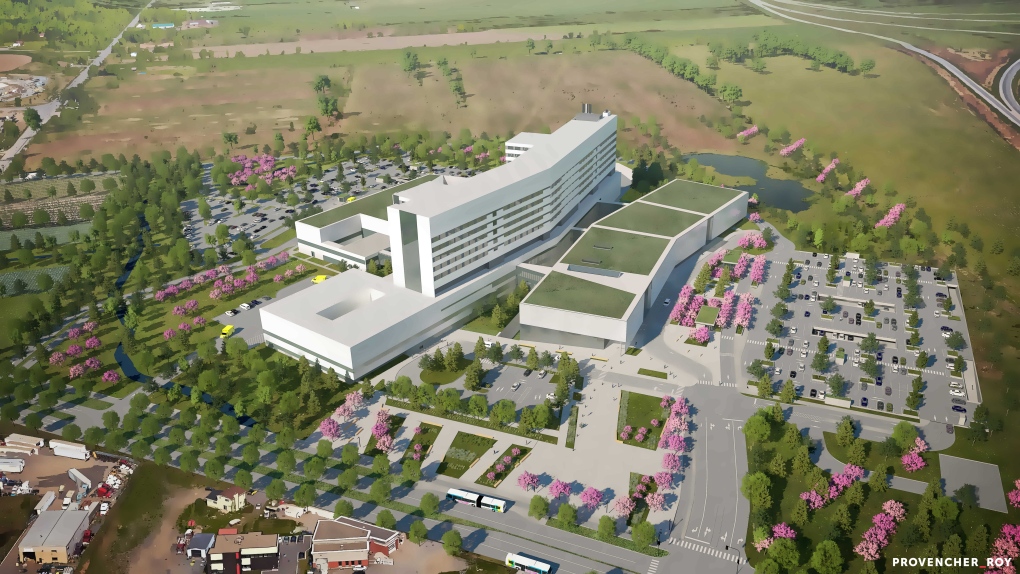 Mock-up of future Vaudreuil-Soulanges hospital