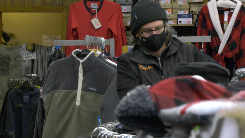 Onwer of A One Clothing in Kingston Michael Tenenhouse says only two-three people are working in the store this winter. (Kimberley Johnson/CTV News Ottawa)