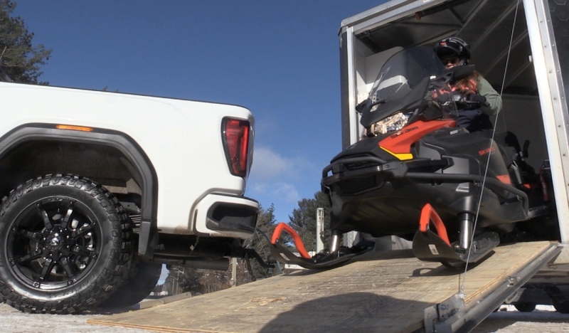 The Sault Cycling Club received a snowmobile from the city, which will help it groom new fat-biking trails in the area. (Christian D'Avino/CTV News)