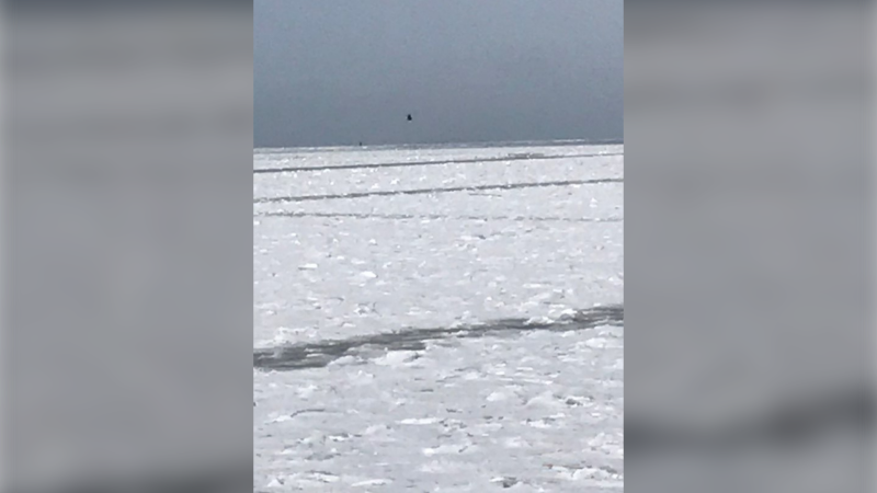 Ice on Lake St. Clair near Mitchell's Bay on Saturday, Jan. 30, 2021. (courtesy OPP)