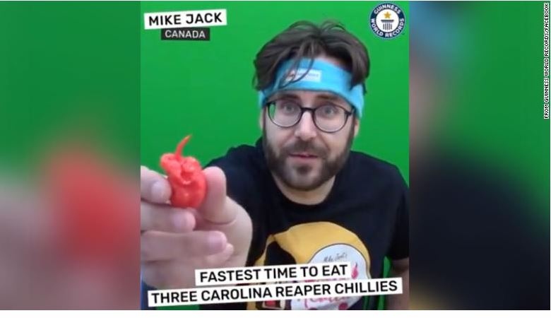 London Ont.'s Mike Jack who set his fourth world record for eating hot peppers on Jan. 27, 2021. (Facebook)