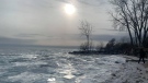 An icy shoreline in Windsor-Essex. (Courtesy Rose Owens)