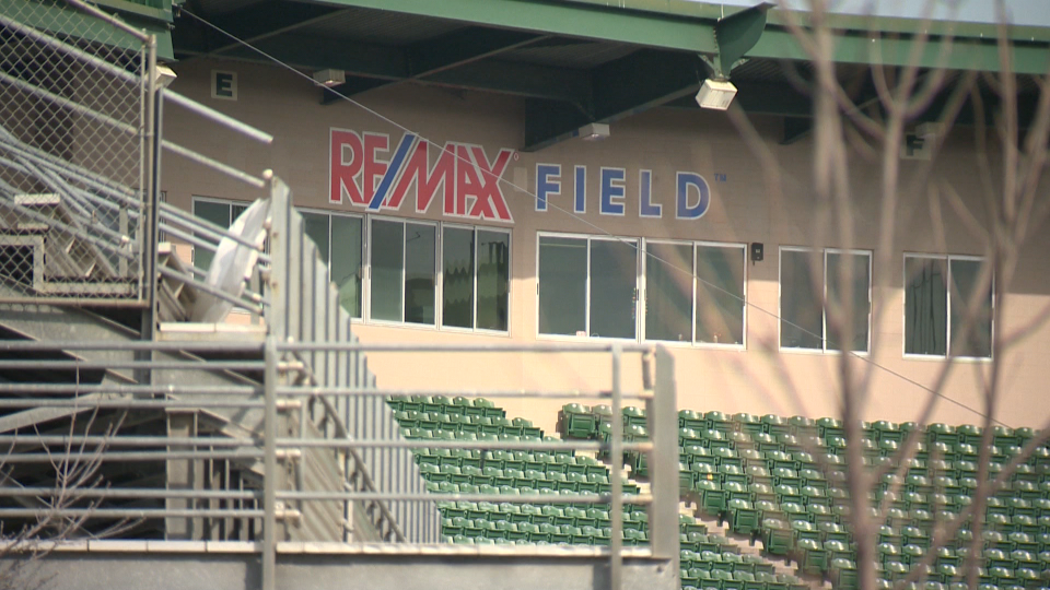 RE/MAX Field seats, sign