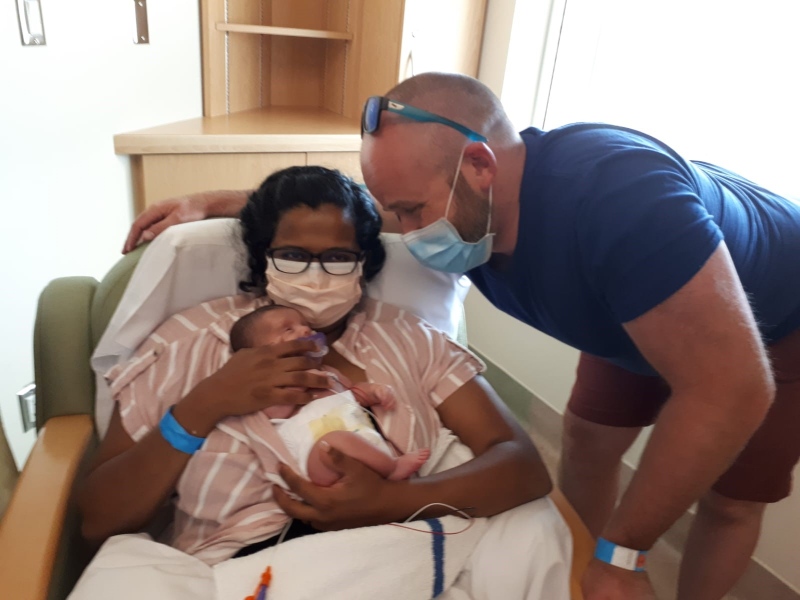 Anu and Ryan Nicholas of Petawawa with their daughter Ella Mae, who was born with a genetic condition called Osteogenesis Imperfecta. (Photo courtesy: Anu Nicholas)
