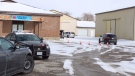 There was significant police presence at 31 Thames St. S. in Ingersoll, Ont. after a shooting on Sunday, Feb. 7, 2021. (Gerry Dewan/CTV News)