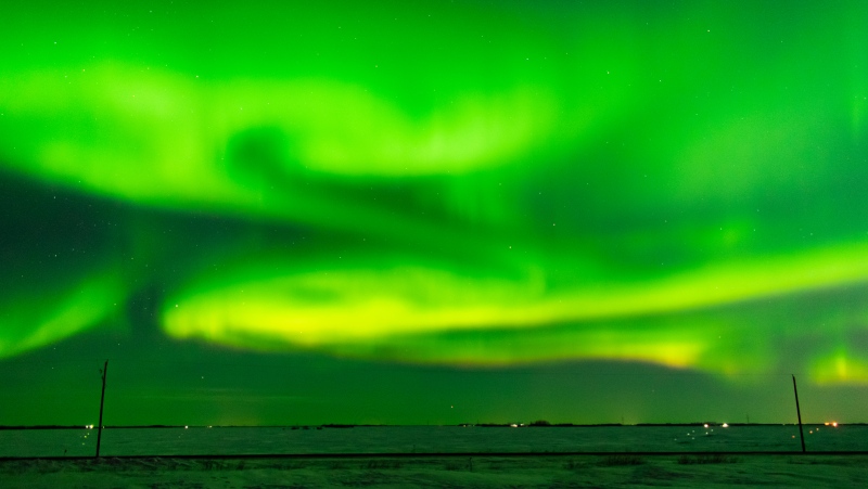 Aaron Suek captured the northern lights from his acreage west of Saskatoon on Feb. 6. Photo by Aaron Suek