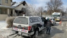 Investigation into fatal house fire on Church Street in Windsor, Ont., on Monday, Feb. 8, 2021. (Chris Campbell / CTV Windsor)